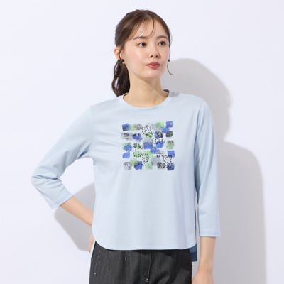 【洗える】プリント×スパンコールＴシャツ（７３１２２６０５）