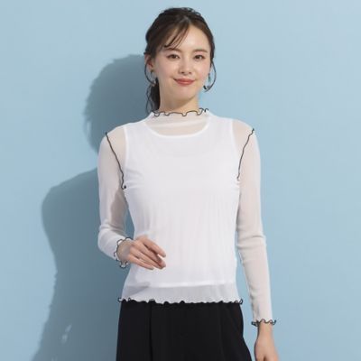 ＜Liliane Burty Eclat (Women/小さいサイズ) ＞【Ｓ・Ｍサイズ】ソフトチュール　ハイネックＴシャツ（７３１２３４０２）