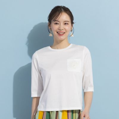 ＜Liliane Burty Eclat (Women/小さいサイズ) ＞【Ｓ・Ｍサイズ】エンブレム刺繍　無地Ｔシャツ（７３１２３４０５）