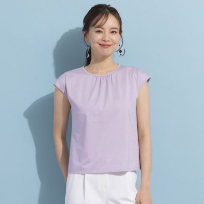 Ｓ・Ｍサイズ】衿ギャザーフレンチスリーブＴシャツ［同素材アイテムあり］（７３１２３４２２） | Liliane Burty Eclat  (Women/小さいサイズ) /リリアンビューティ エクラ | 三越伊勢丹オンラインストア・通販【公式】