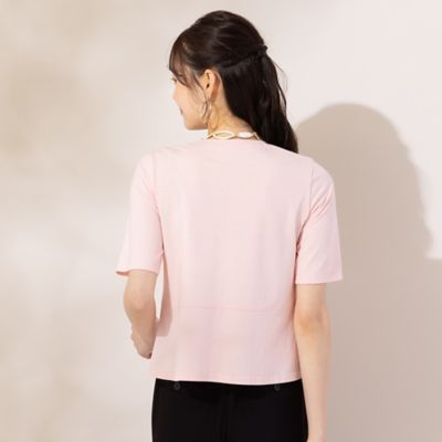 【Ｓ・Ｍサイズ】衿ぐりギャザー　５分袖Ｔシャツ（７３１２３４２６）