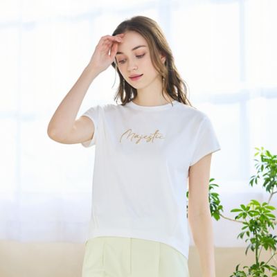Liliane Burty Eclat (Women/小さいサイズ) /リリアンビューティ エクラ 【Ｓ・Ｍサイズ】綿１００％ロゴプリント　Ｔシャツ（７３１２３５０１）