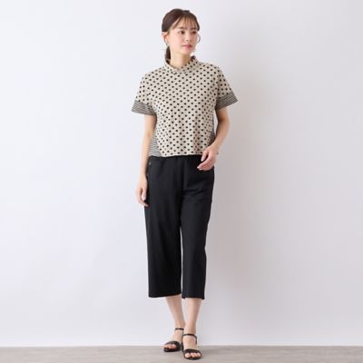 【Ｓ・Ｍサイズ】ウォッシャブル天竺ドット×ボーダーＴシャツ（７３１２３５２５）