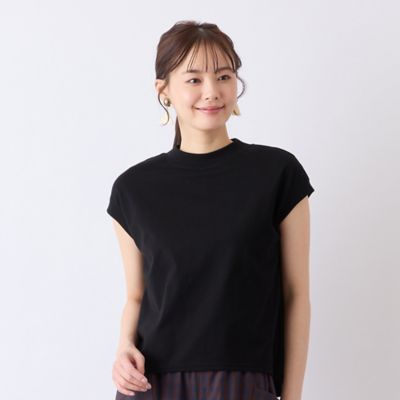 【Ｓ・Ｍサイズ】綿天竺×フライス　フレンチスリーブＴシャツ（７３１２３５２６）