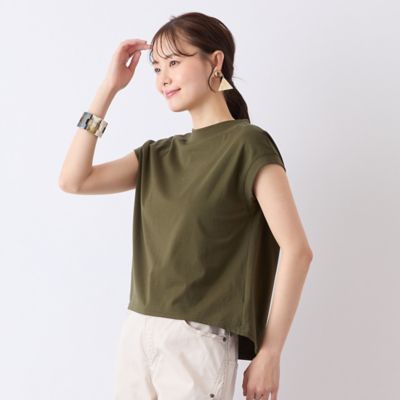 【Ｓ・Ｍサイズ】綿天竺×フライス　フレンチスリーブＴシャツ（７３１２３５２６）
