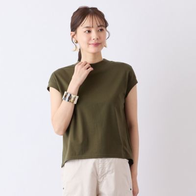 【Ｓ・Ｍサイズ】綿天竺×フライス　フレンチスリーブＴシャツ（７３１２３５２６）