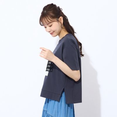 【Ｓ・Ｍサイズ】プリント＋レースデザインＴシャツ（７３１２３５２７）