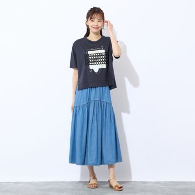 【Ｓ・Ｍサイズ】プリント＋レースデザインＴシャツ（７３１２３５２７）