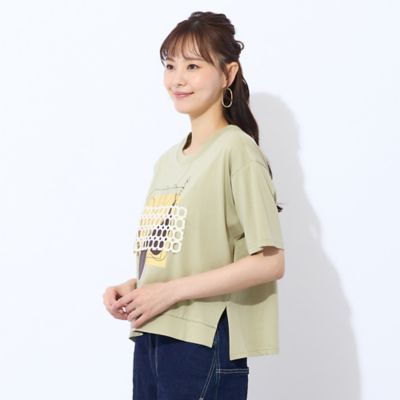 【Ｓ・Ｍサイズ】プリント＋レースデザインＴシャツ（７３１２３５２７）