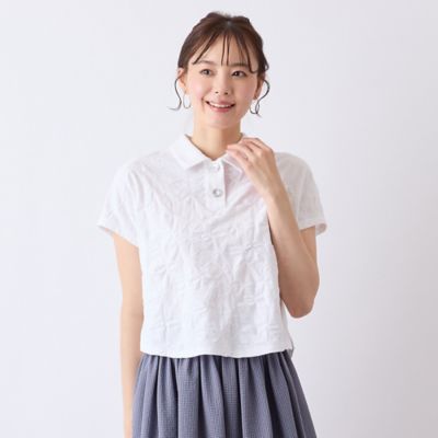 【Ｓ・Ｍサイズ】ウォッシャブル綿ジャカードＴシャツ（７３１２３５５２）