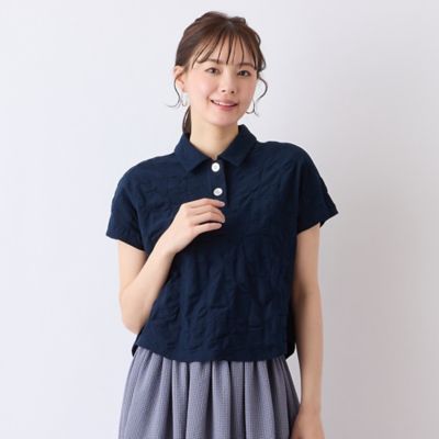 【Ｓ・Ｍサイズ】ウォッシャブル綿ジャカードＴシャツ（７３１２３５５２）