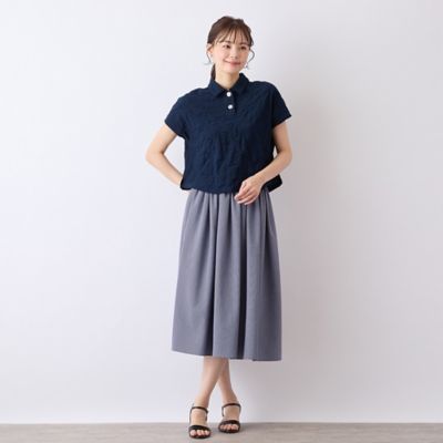 【Ｓ・Ｍサイズ】ウォッシャブル綿ジャカードＴシャツ（７３１２３５５２）