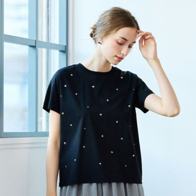 【Ｃｈａｒｍｅ　ｐａｒ　Ｅｃｌａｔ】ジルコンプルオーバーＴシャツ（７３１２３５６１）