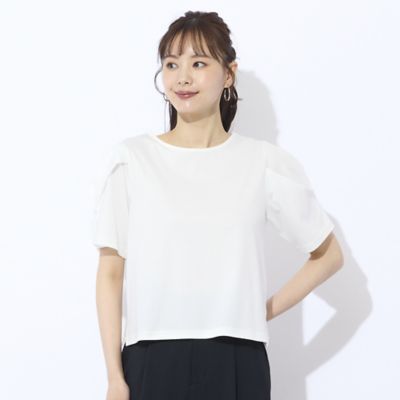 【Ｃｈａｒｍｅ　ｐａｒ　Ｅｃｌａｔ】袖タック　プルオーバーＴシャツ（７３１２３５６２）