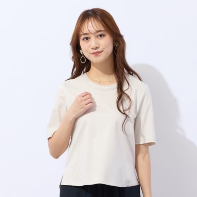 ＜Liliane Burty Eclat (Women/小さいサイズ) ＞【洗える】接触冷感衿ステッチＴシャツ（７３１２３６０１）