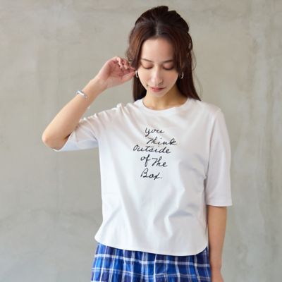 ＜Liliane Burty Eclat (Women/小さいサイズ) ＞【洗える・接触冷感】ロゴメッセージＴシャツ（７３１２３６５１）