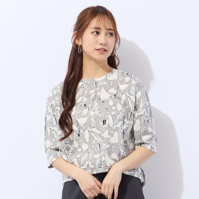 ＜Liliane Burty Eclat (Women/小さいサイズ) ＞【洗える】幾何プリントプルオーバーＴシャツ（７３１２３６６４）