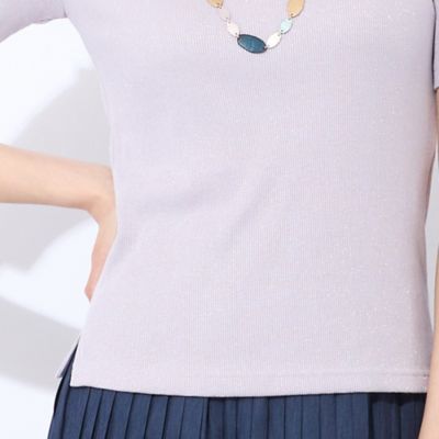 【Ｓ・Ｍサイズ】ラメリブジャージー　半袖Ｔシャツ（７３１２４５５１）