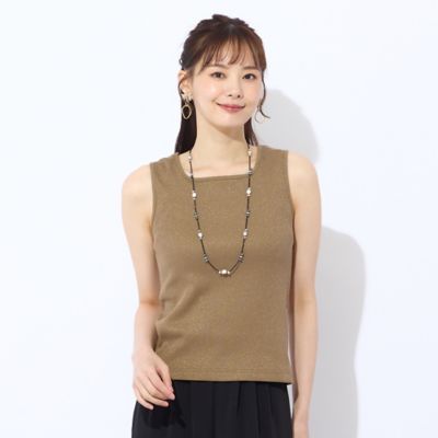 ＜Liliane Burty Eclat (Women/小さいサイズ) ＞【Ｓ・Ｍサイズ】ラメリブジャージー　タンクトップ（７３１２４５５２）
