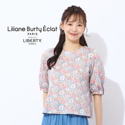Liliane Burty Eclat (Women/小さいサイズ) /リリアンビューティ エクラ 【洗える】リバティ ねこ/フラワープリントTシャツ(73124561)
