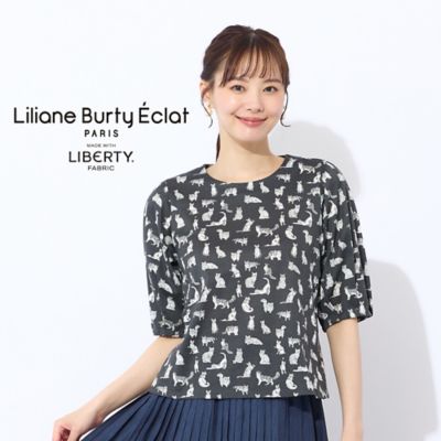 洗える】リバティ ねこ／フラワープリントTシャツ（73124561