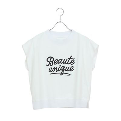 ＜Liliane Burty Eclat (Women/小さいサイズ) ＞【洗える】リブ使い裏毛ロゴプリントＴシャツ（７３１２４５６２）