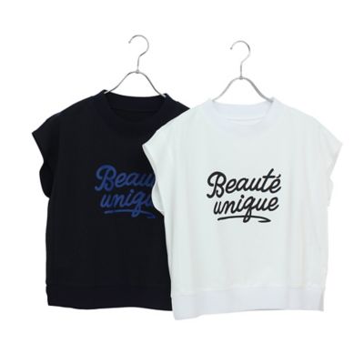 【洗える】リブ使い裏毛ロゴプリントＴシャツ（７３１２４５６２）