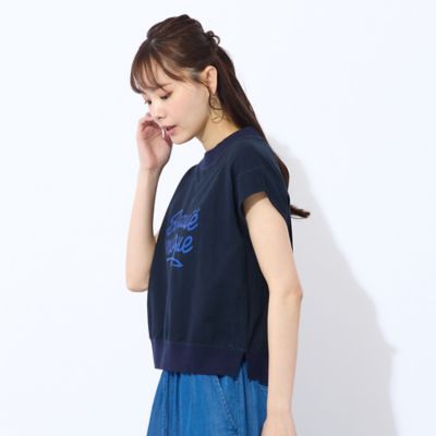 【洗える】リブ使い裏毛ロゴプリントＴシャツ（７３１２４５６２）
