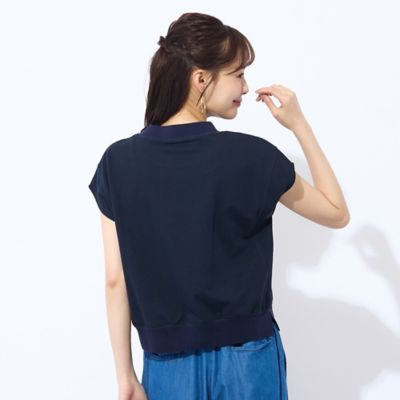【洗える】リブ使い裏毛ロゴプリントＴシャツ（７３１２４５６２）