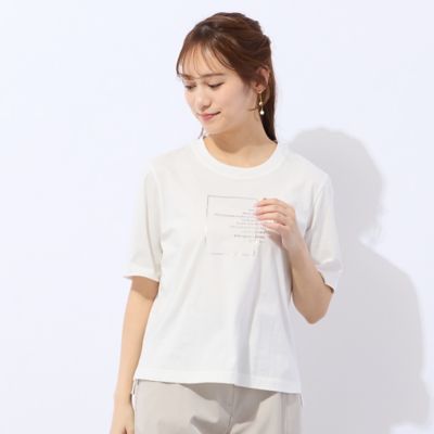 洗える】箔プリントロゴTシャツ（73124665） | Liliane Burty
