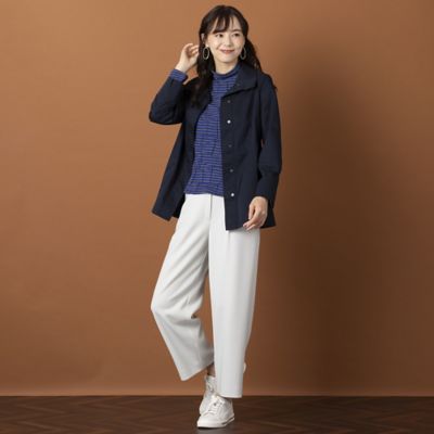 【Ｓ・Ｍサイズ】ウォッシャブルウール　ボーダーボトルネックＴシャツ（７３１２５３６２）
