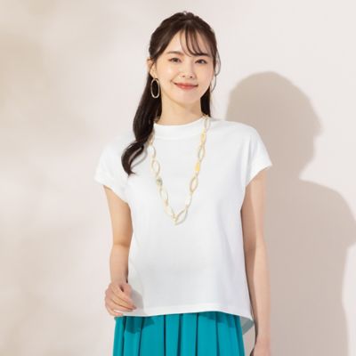 ＜Liliane Burty Eclat (Women/小さいサイズ) ＞【Ｓ・Ｍサイズ】綿天竺×リブ使い　Ｔシャツ（７３１２５４５２）