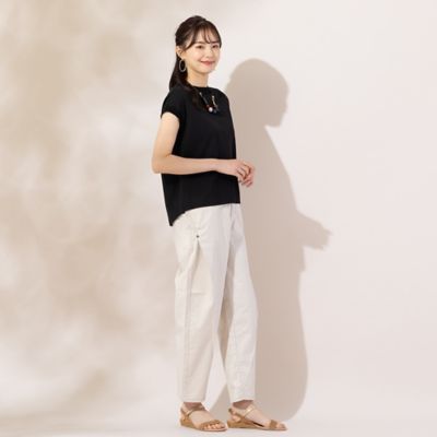 【Ｓ・Ｍサイズ】綿天竺×リブ使い　Ｔシャツ（７３１２５４５２）