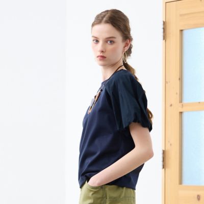 【Ｓ・Ｍサイズ】袖バルーン切替　プルオーバーＴシャツ（７３１２５４６５）