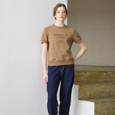 【Ｓ・Ｍサイズ】ミニ裏毛×リブ　ロゴＴシャツ（７３１２５４６６）