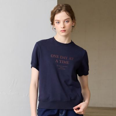 【Ｓ・Ｍサイズ】ミニ裏毛×リブ　ロゴＴシャツ（７３１２５４６６）