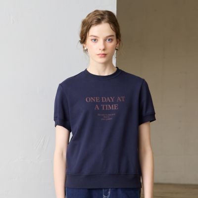 【Ｓ・Ｍサイズ】ミニ裏毛×リブ　ロゴＴシャツ（７３１２５４６６）