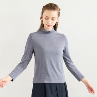 ＜Liliane Burty Eclat (Women/小さいサイズ) ＞【洗える】吸湿発熱ハイネックＴシャツ（７３１２５５０５）