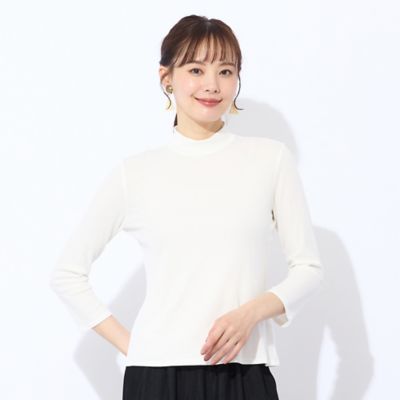 Liliane Burty Eclat (Women/小さいサイズ) /リリアンビューティ エクラ 綿100%ハイネック 七分袖Tシャツ(73125551) シロ トップス【三越伊勢丹/公式】