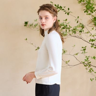 洗える】吸湿発熱ハイネックTシャツ（73125605） | Liliane