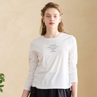 洗える】スムースロゴ長袖Tシャツ（73125663） | Liliane