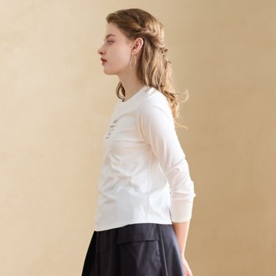洗える】スムースロゴ長袖Tシャツ（73125663） | Liliane