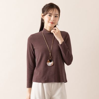 【Ｓ・Ｍサイズ】ベア天竺細ボーダー　ハイネックＴシャツ（７３１２６４０７）