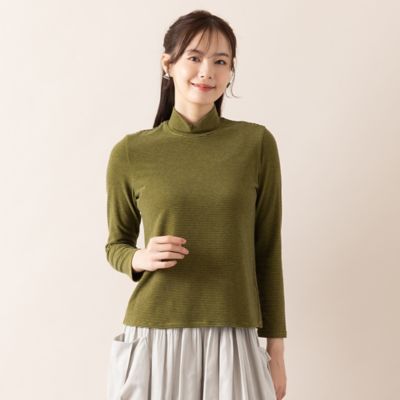 【Ｓ・Ｍサイズ】ベア天竺細ボーダー　ハイネックＴシャツ（７３１２６４０７）