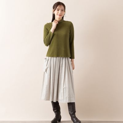 【Ｓ・Ｍサイズ】ベア天竺細ボーダー　ハイネックＴシャツ（７３１２６４０７）