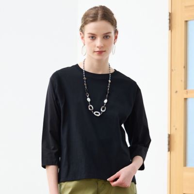 【Ｃｈａｒｍｅ　ｐａｒ　Ｅｃｌａｔ】異素材使いデザインＴシャツ（７３１２６４６６）