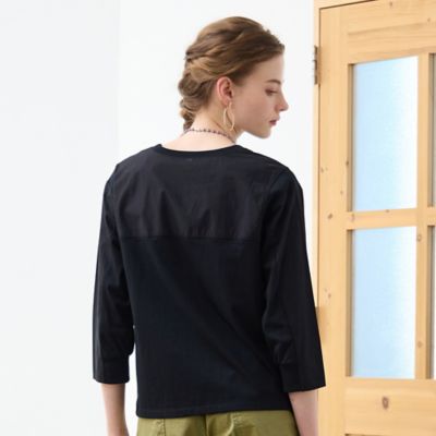 【Ｃｈａｒｍｅ　ｐａｒ　Ｅｃｌａｔ】異素材使いデザインＴシャツ（７３１２６４６６）
