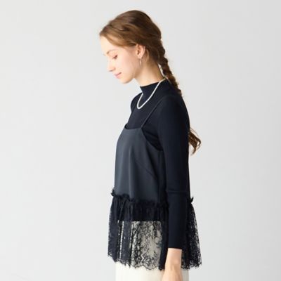 洗える】裾レースレイヤードキャミソール（73126551