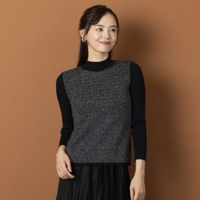 ＜Liliane Burty Eclat (Women/小さいサイズ) ＞【Ｓ・Ｍサイズ】ラメ混　ハイネックニット［アンサンブル可］（７３１３１４０３）