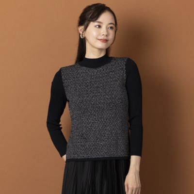 S・Mサイズ】ラメ混 ハイネックニット［アンサンブル可